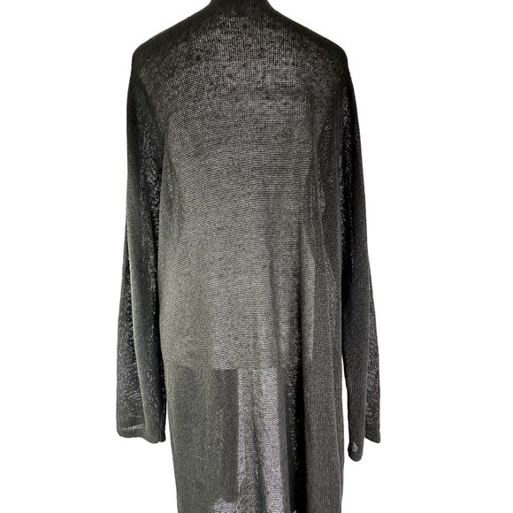 J. Jill Open‎ Front Long Cardigan Size Large Black Classy - Picture 4 of 9